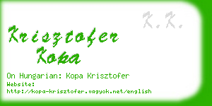 krisztofer kopa business card